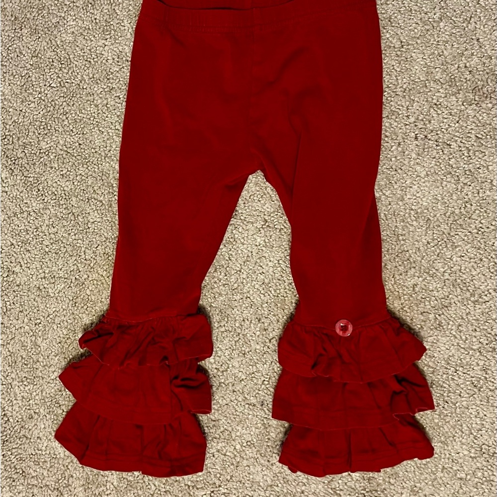 Red Ruffle 2T toddler Leggings